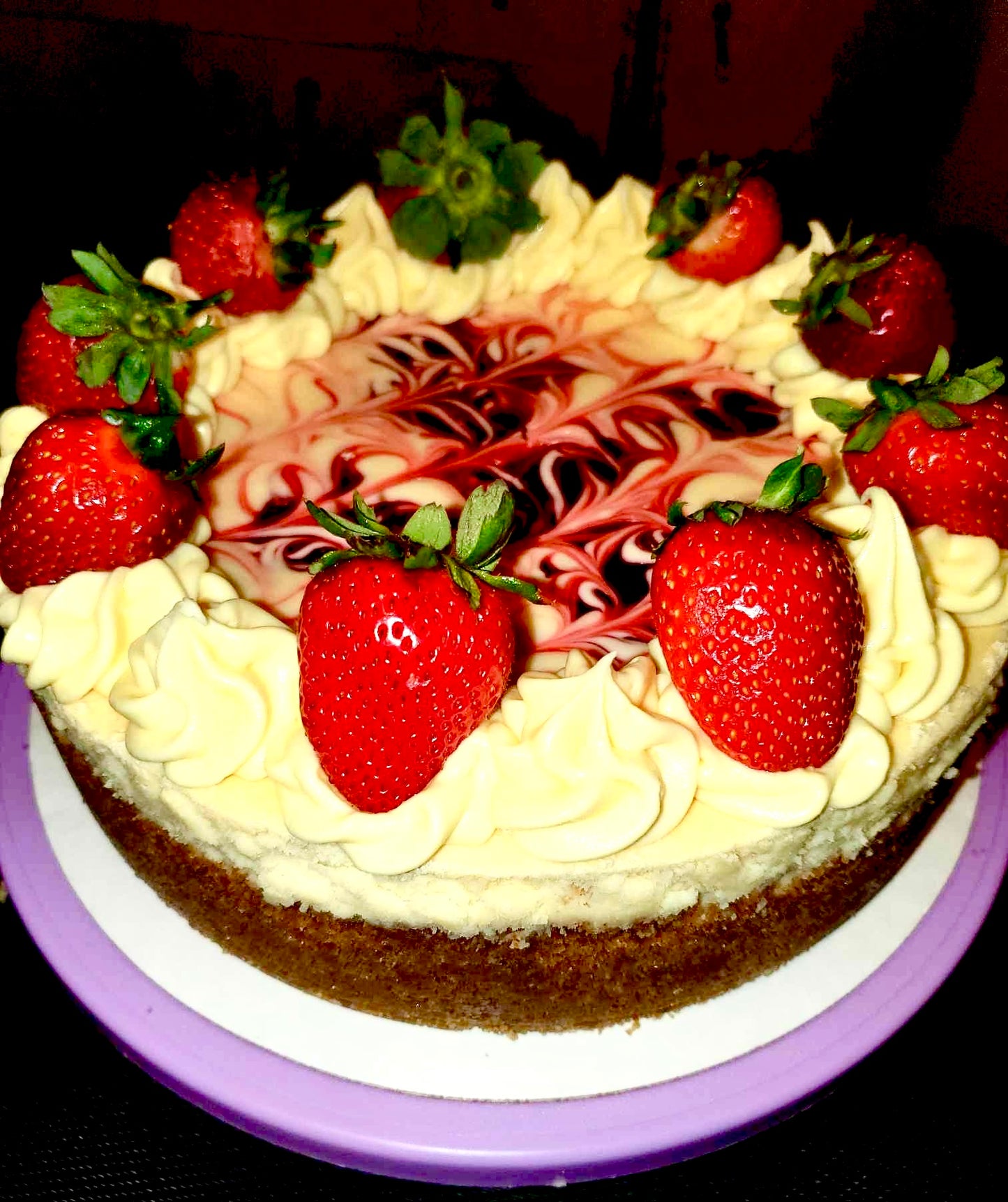 White Chocolate Strawberry Cheesecake